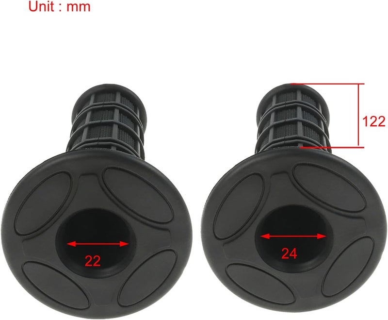 FLYPIG Universal 22mm 7/8" Motorcycle Handlebar Grips Bike Grips Non Slip Rubber Hand Grips for Honda Yamaha Suzuki Kawasaki KLX CRF YZF XR Polaris Arctic Cat Off Road Dirt Bike Handle Grips Black - Image 2